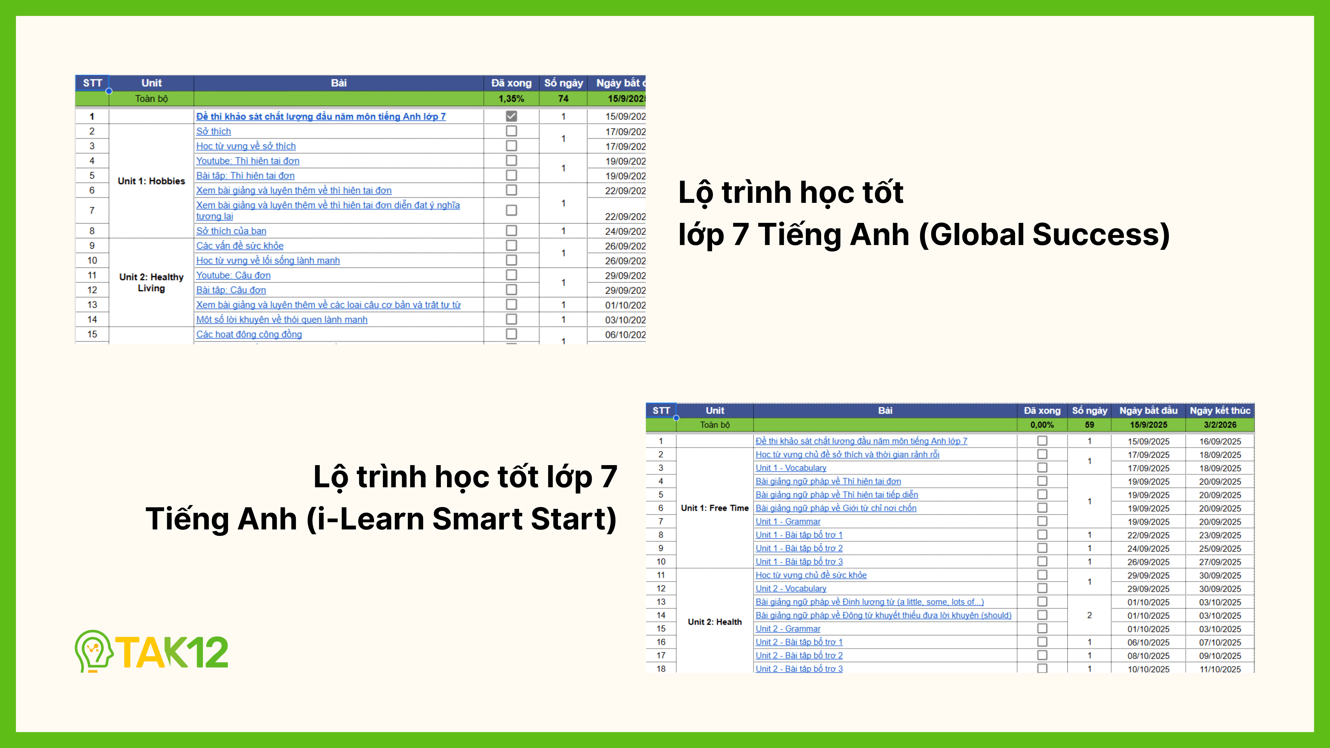 Lộ trình học tốt lớp 7 Tiếng Anh